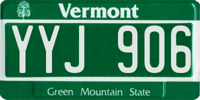 VT license plate YYJ906