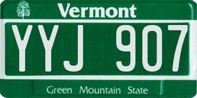 VT license plate YYJ907