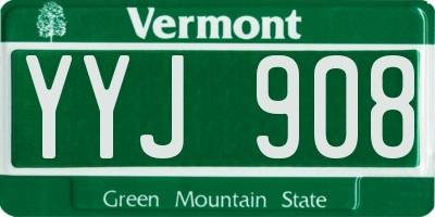 VT license plate YYJ908