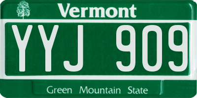 VT license plate YYJ909