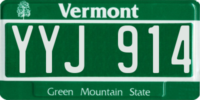 VT license plate YYJ914
