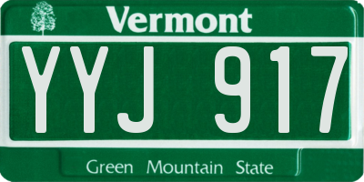 VT license plate YYJ917