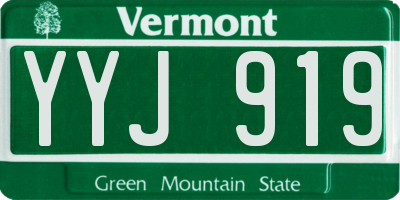 VT license plate YYJ919
