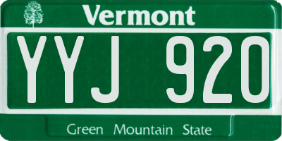 VT license plate YYJ920