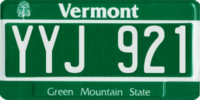 VT license plate YYJ921