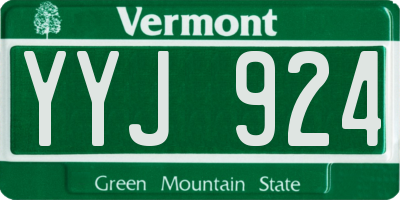 VT license plate YYJ924