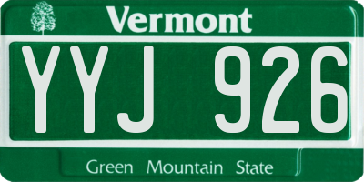 VT license plate YYJ926