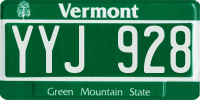 VT license plate YYJ928