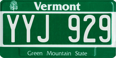 VT license plate YYJ929