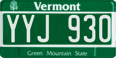 VT license plate YYJ930