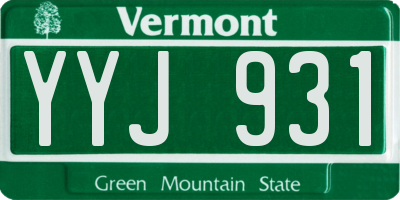 VT license plate YYJ931