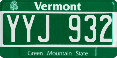 VT license plate YYJ932