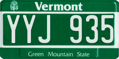 VT license plate YYJ935