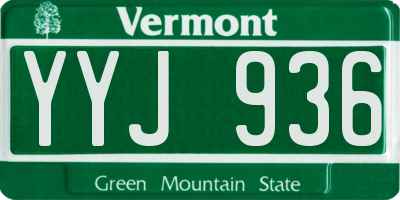 VT license plate YYJ936