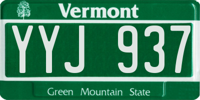 VT license plate YYJ937