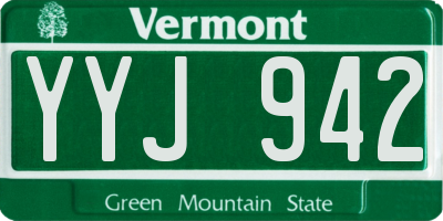 VT license plate YYJ942