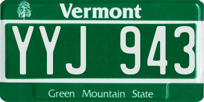 VT license plate YYJ943