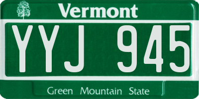VT license plate YYJ945