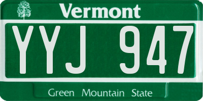 VT license plate YYJ947