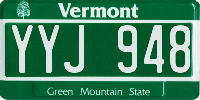 VT license plate YYJ948