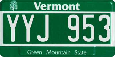 VT license plate YYJ953
