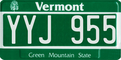 VT license plate YYJ955