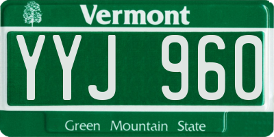 VT license plate YYJ960