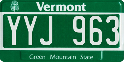 VT license plate YYJ963