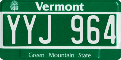 VT license plate YYJ964