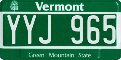 VT license plate YYJ965