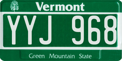VT license plate YYJ968