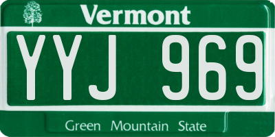 VT license plate YYJ969