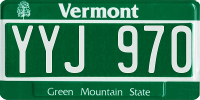 VT license plate YYJ970