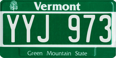 VT license plate YYJ973