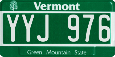 VT license plate YYJ976