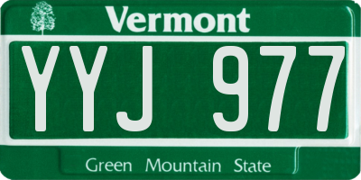 VT license plate YYJ977
