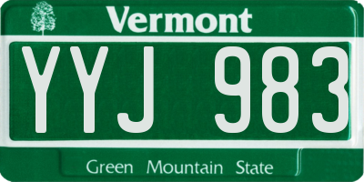 VT license plate YYJ983