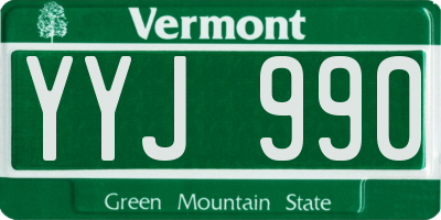 VT license plate YYJ990