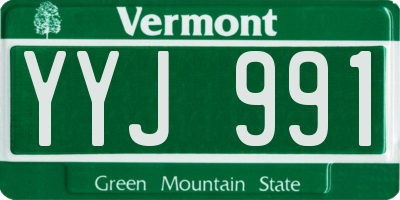 VT license plate YYJ991