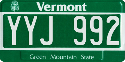 VT license plate YYJ992