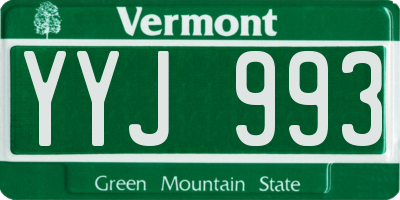 VT license plate YYJ993