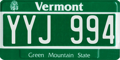 VT license plate YYJ994