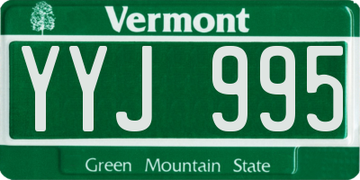 VT license plate YYJ995