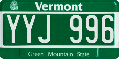VT license plate YYJ996