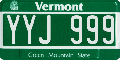 VT license plate YYJ999