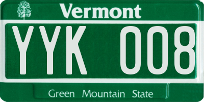 VT license plate YYK008