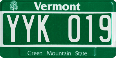VT license plate YYK019