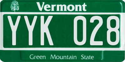 VT license plate YYK028