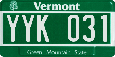 VT license plate YYK031
