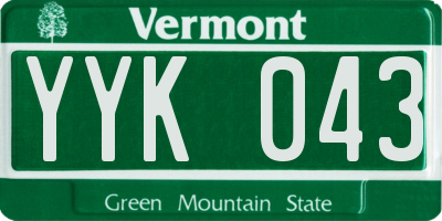 VT license plate YYK043